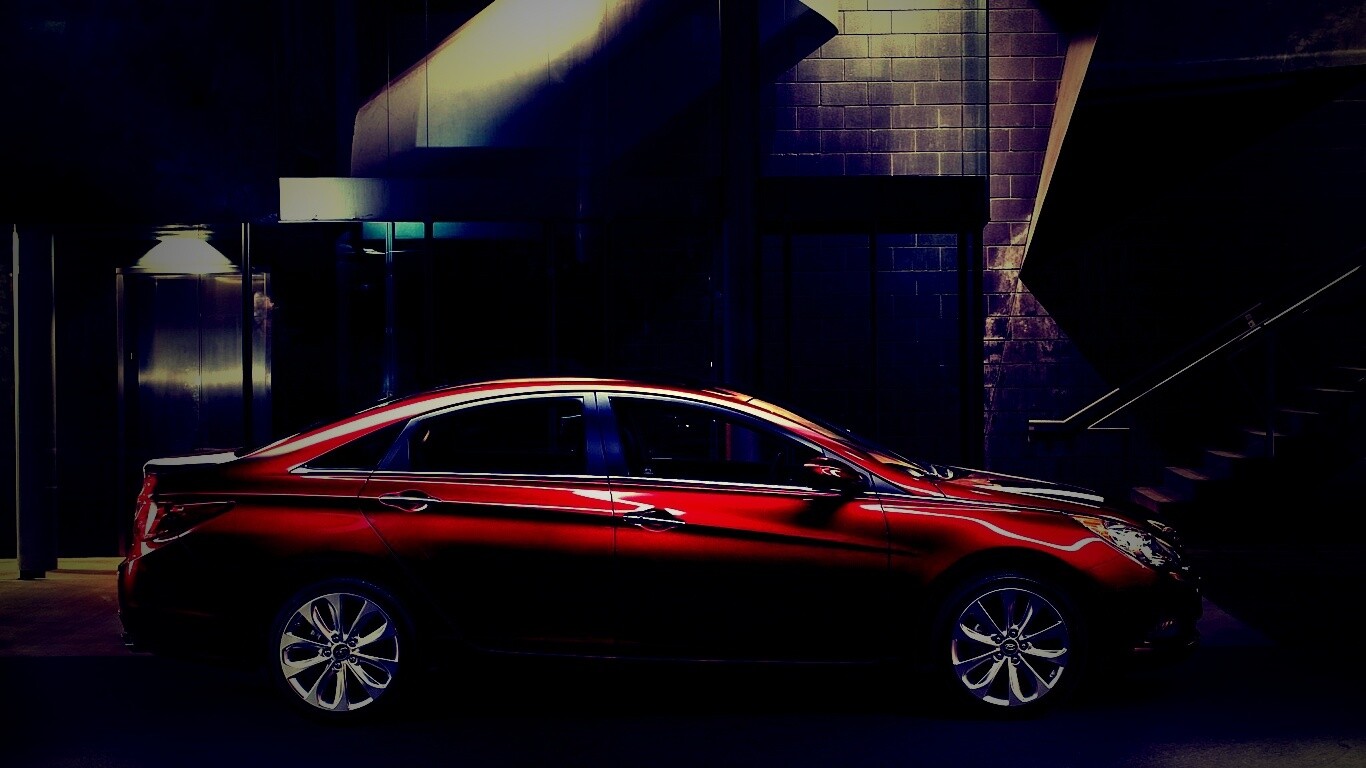 Красный хёндай солярис обои