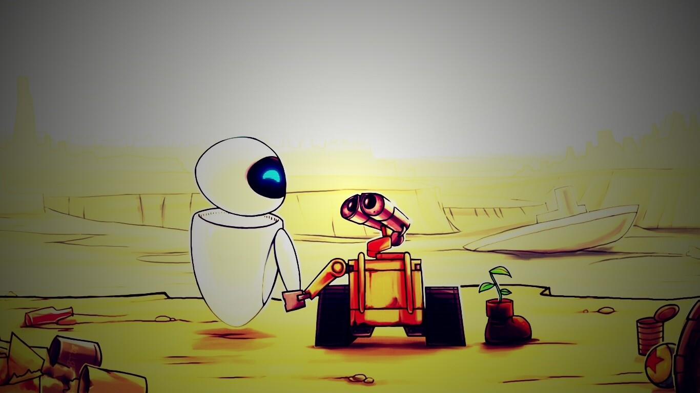 WALL-E и Ева обои