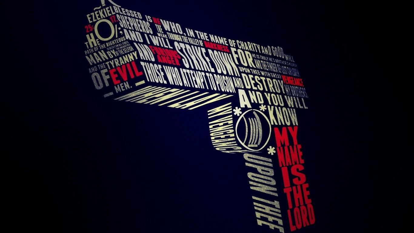 Пистолет из слов обои