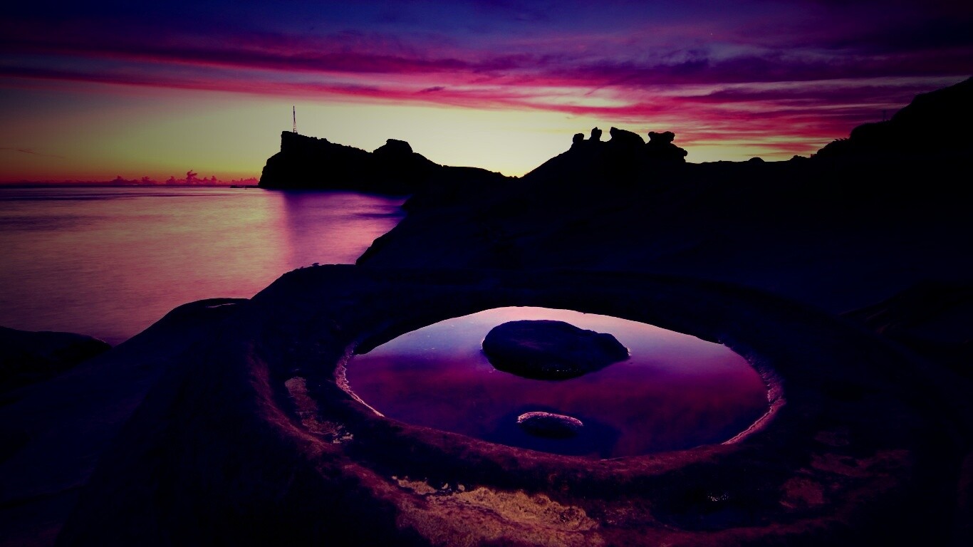 Закат на побережье обои