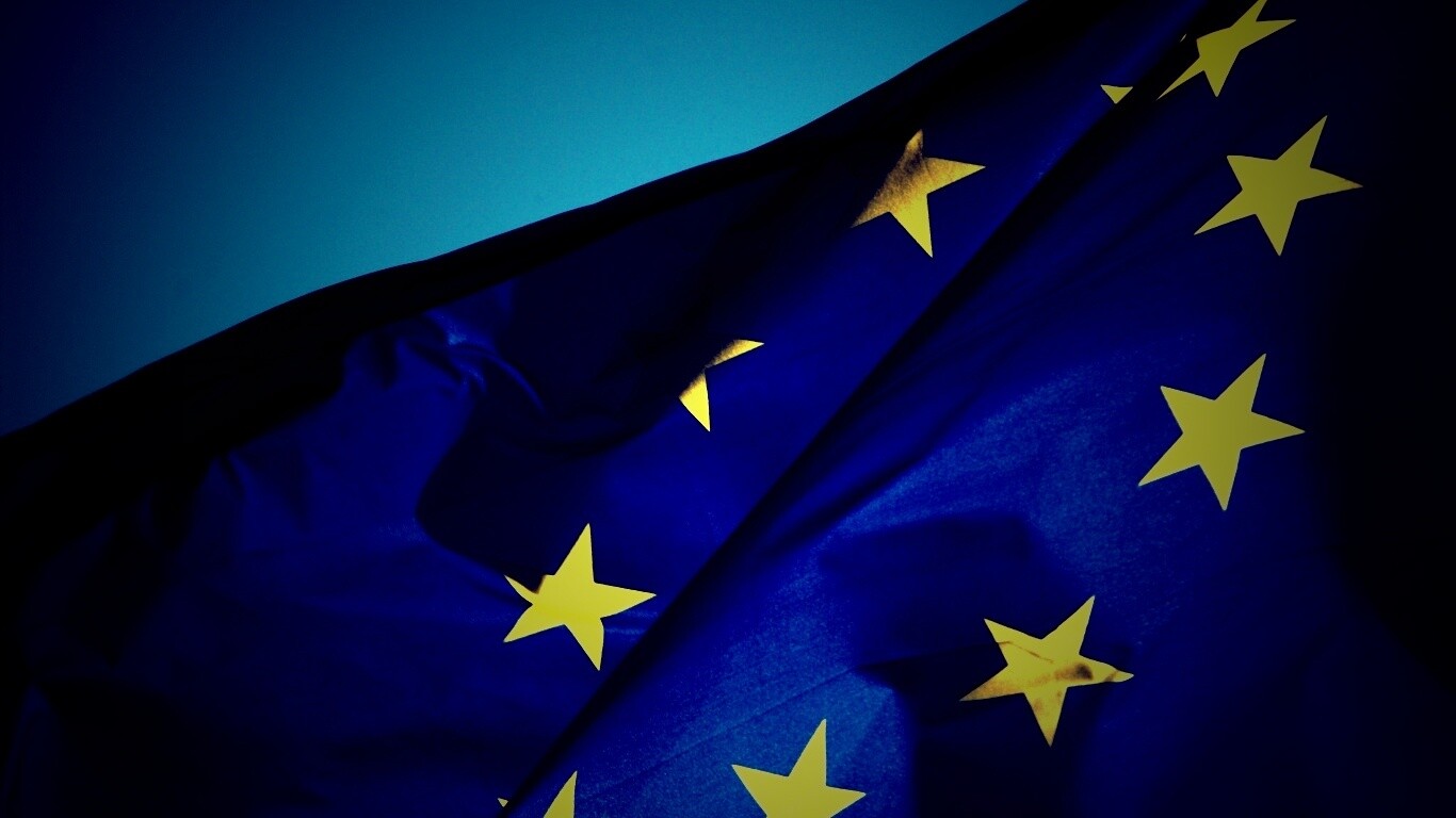 Синий флаг Евросоюза (европейского союза) обои