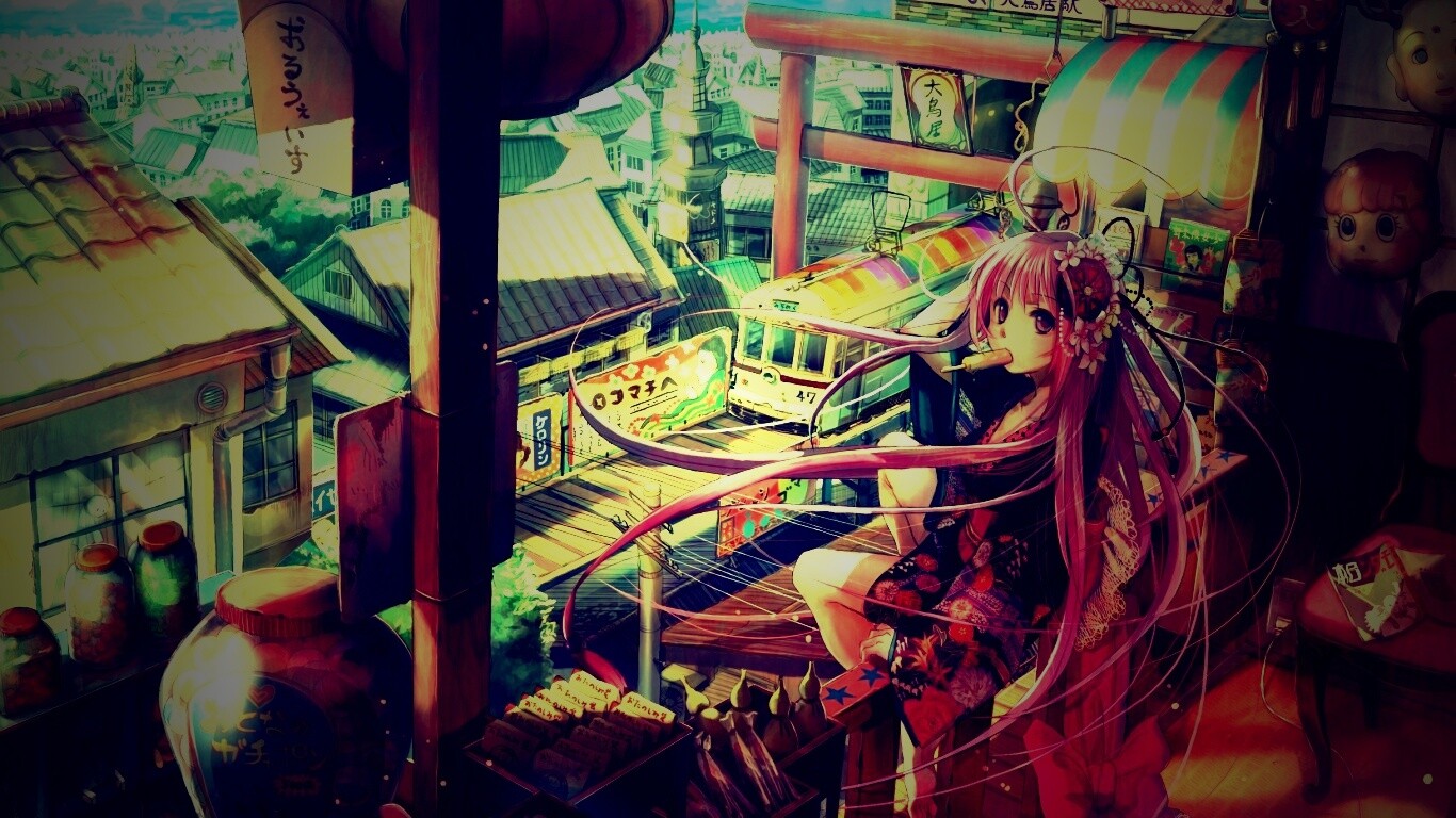 Девочка ест мороженное обои