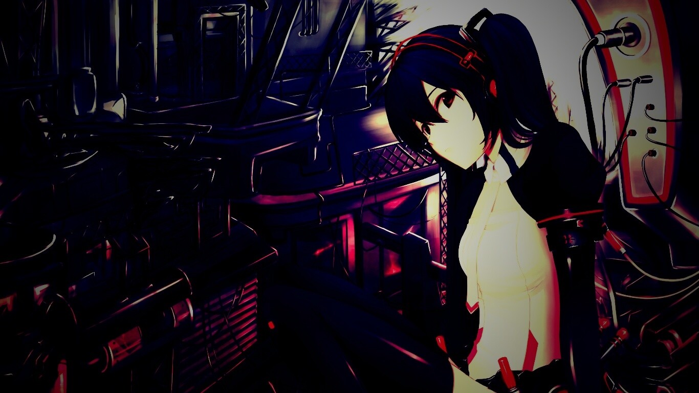 Девушка в наушниках обои