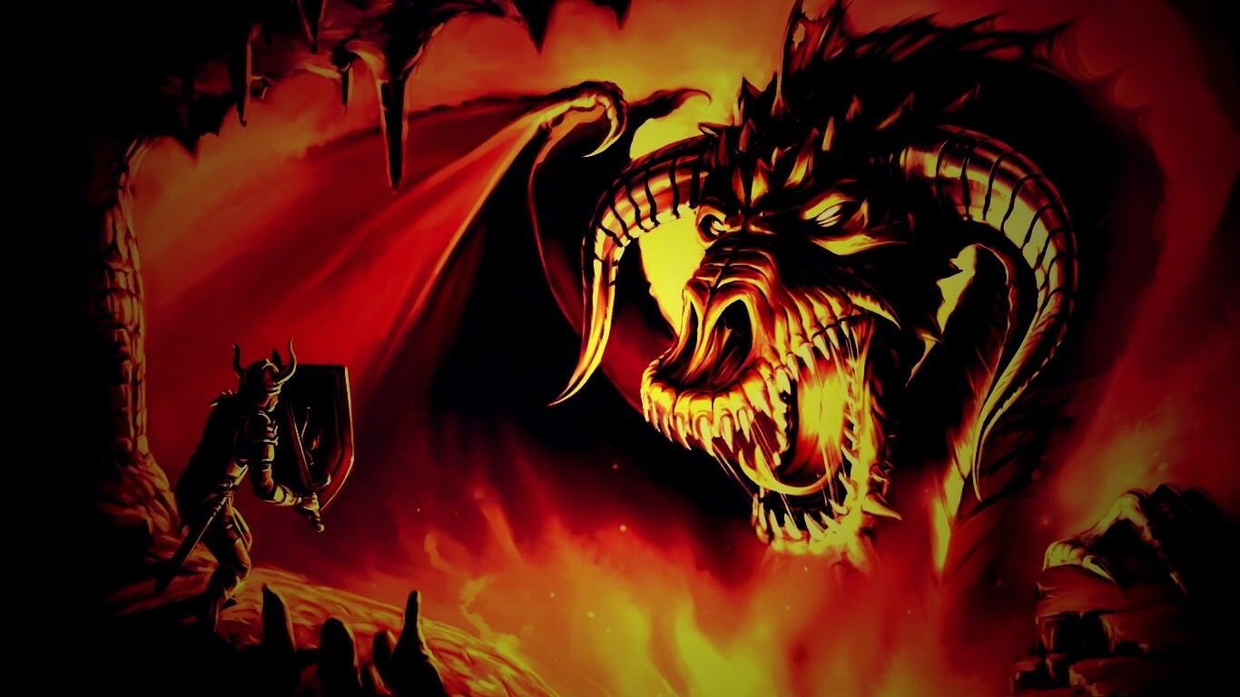 Рыцарь против дракона обои