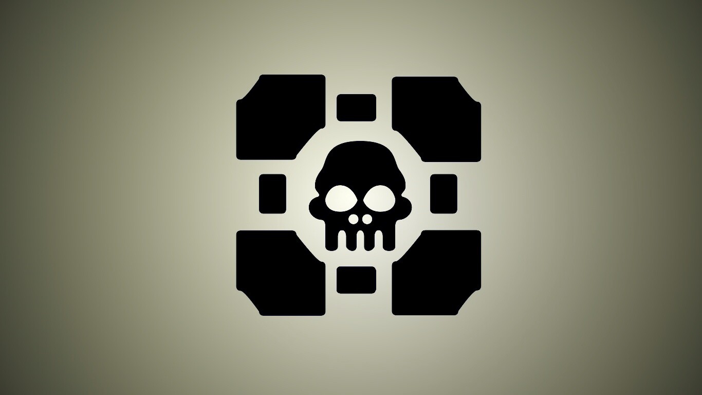 Куб с черепом обои