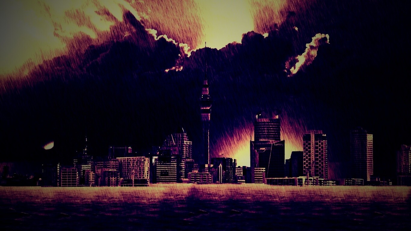 Гроза над городом обои