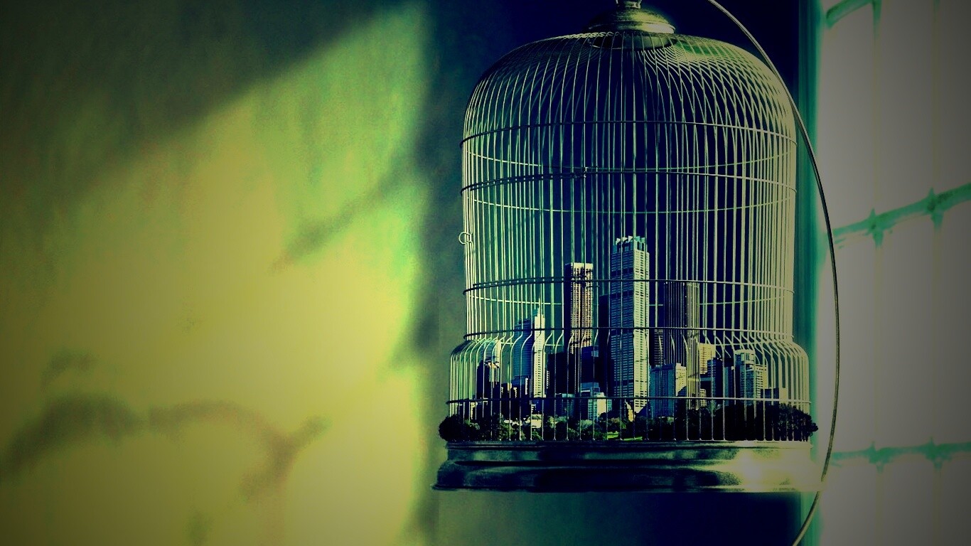 Город в клетке обои