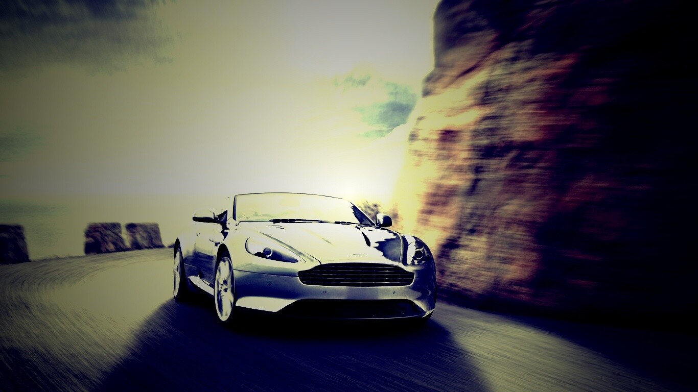 Aston Martin на повороте обои