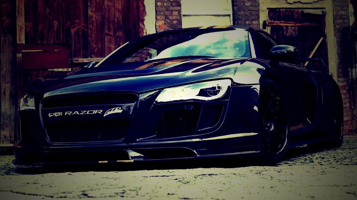 Черная Audi R8 обои