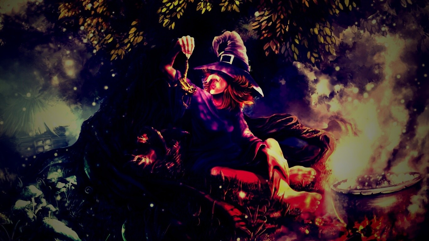 Ведьма варит зелье обои