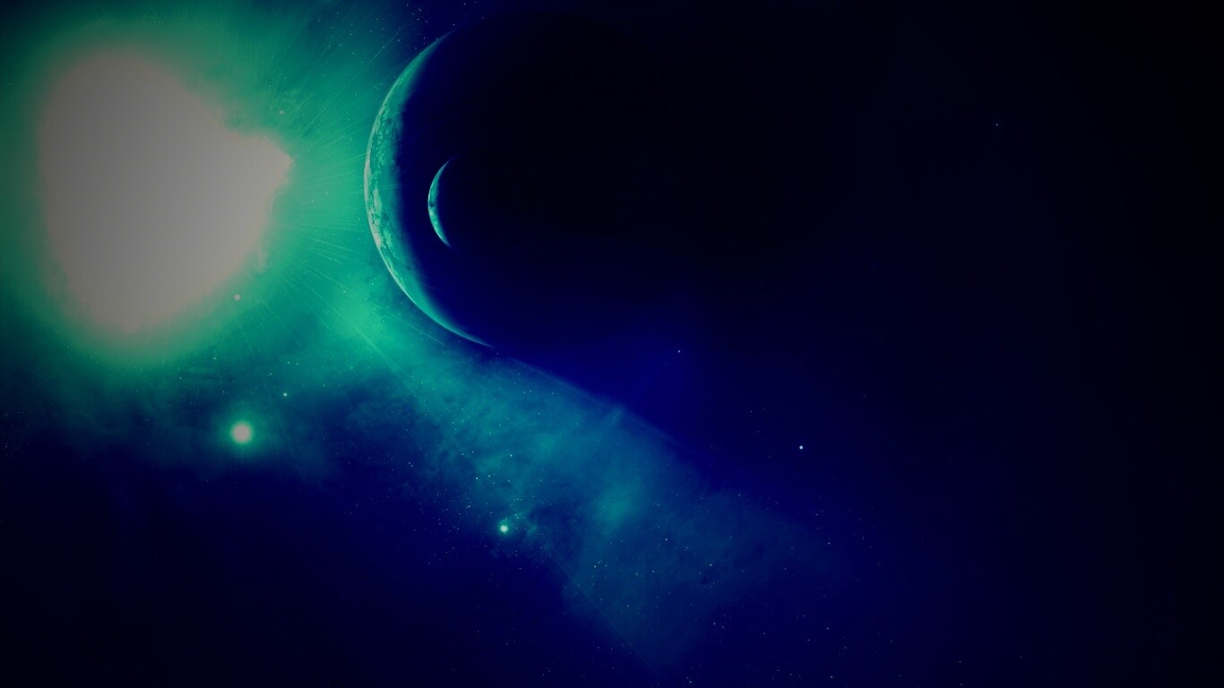 Перенасыщение голубым цветом обои