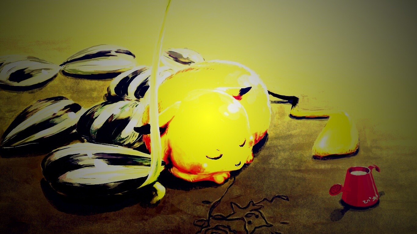 Пикачу отдыхает обои