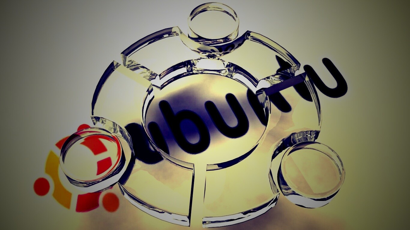 Стеклянный логотип ubuntu обои