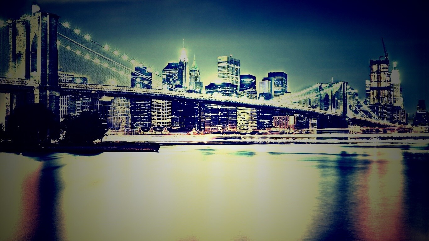 Огни ночного города обои