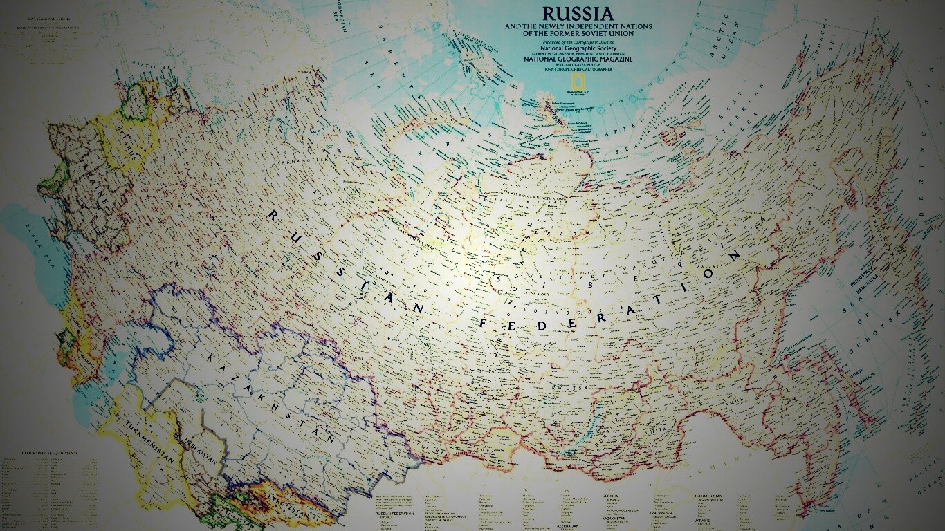 Карта России обои