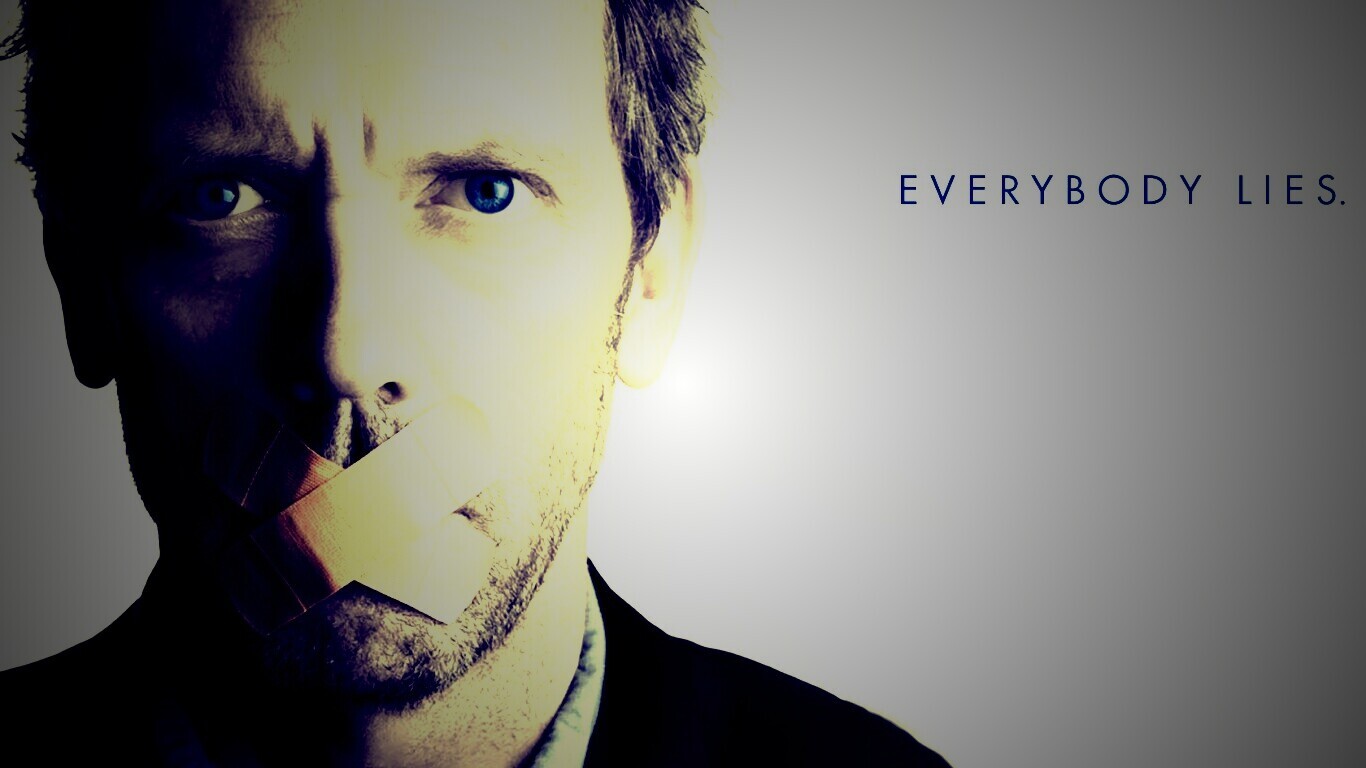 Хаус с пластырем на рту обои