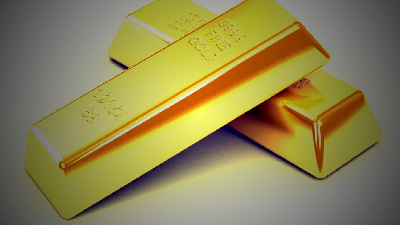 Настоящее золото в слитках обои