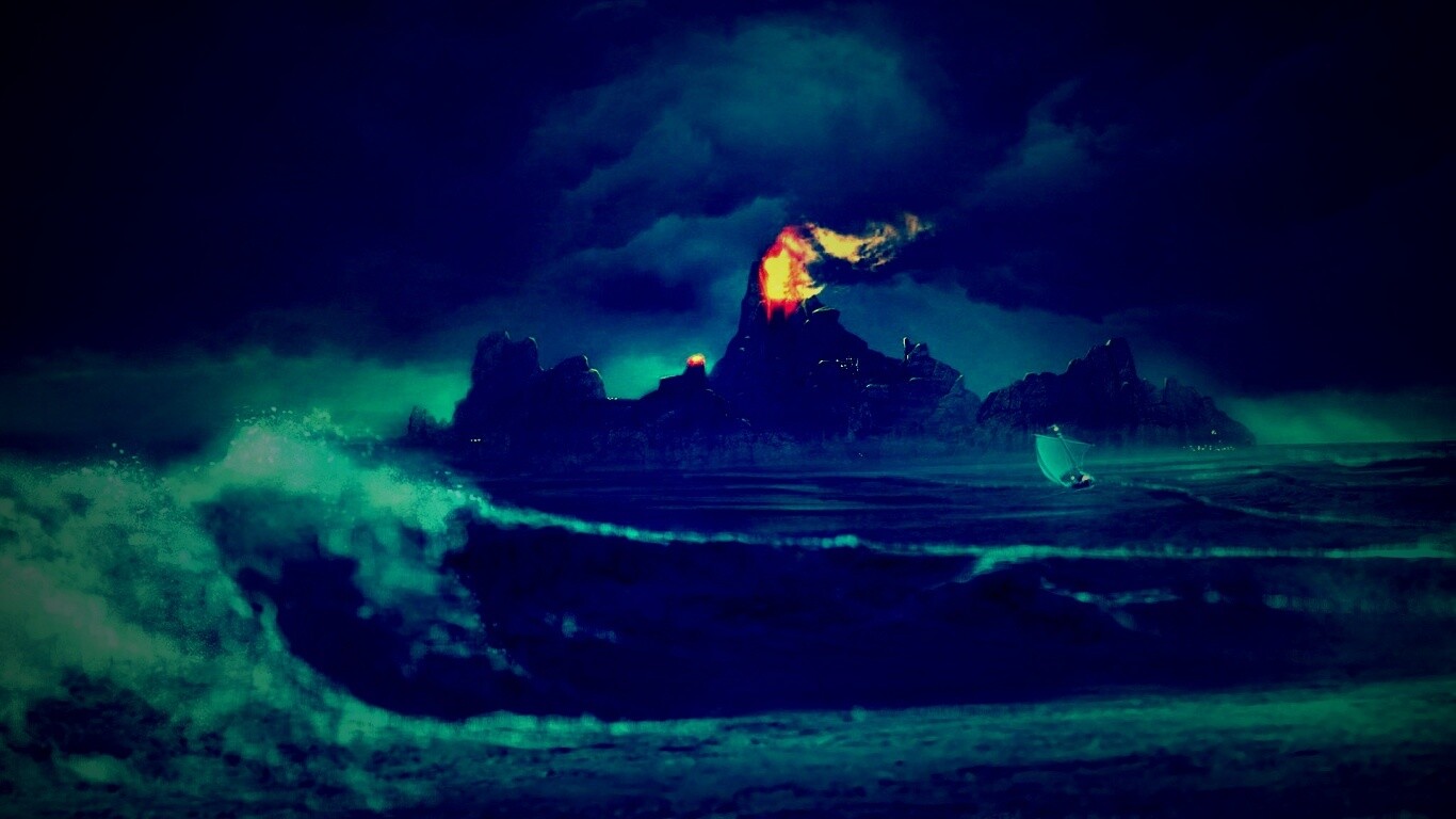 Вулкан вдалеке обои