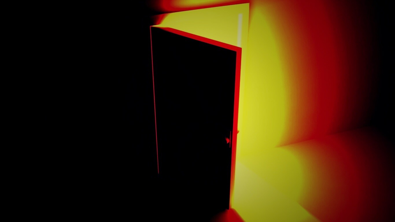 Свет из-за открытой двери обои