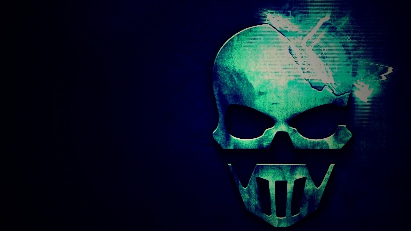 Контур стального черепа обои