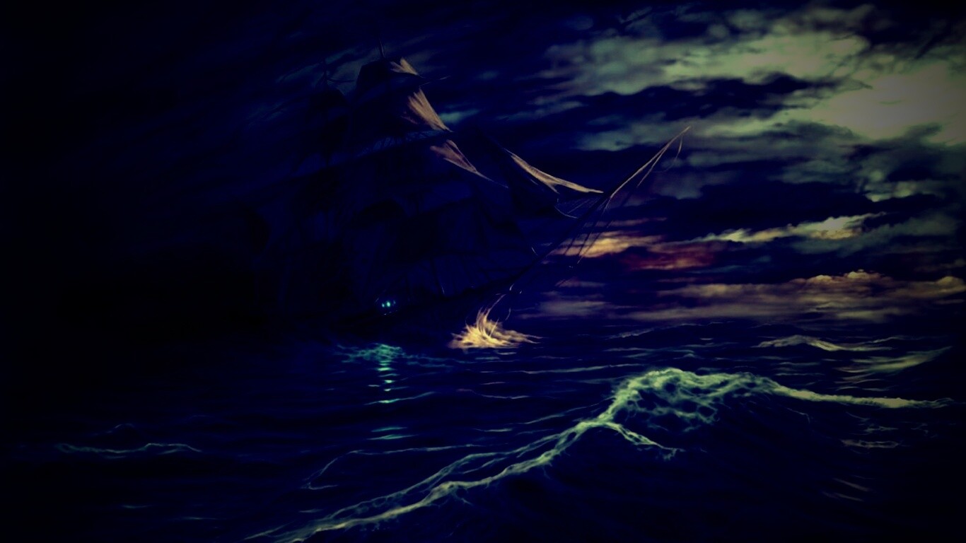 Корабль призрак поднимается со дна обои