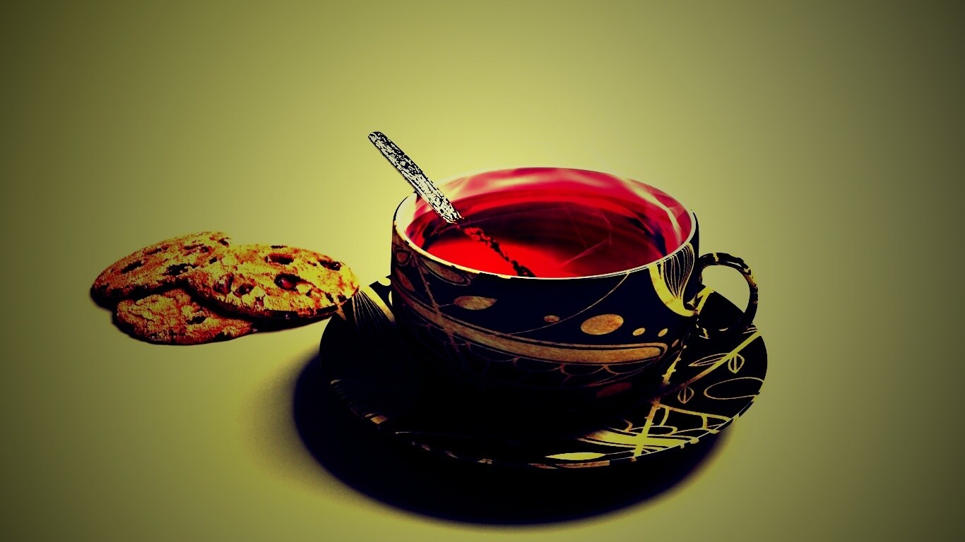 Чаек с печеньками обои