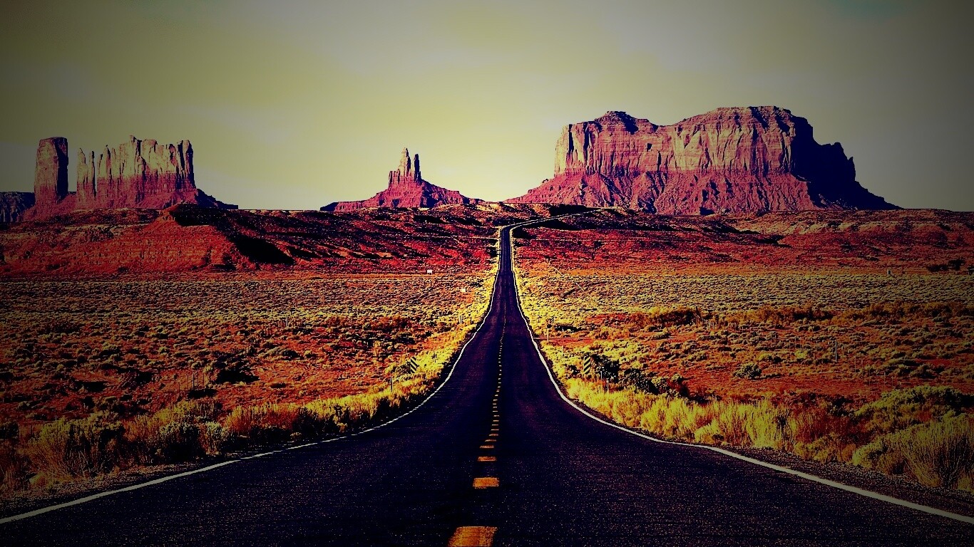 Дорога в пустыне обои