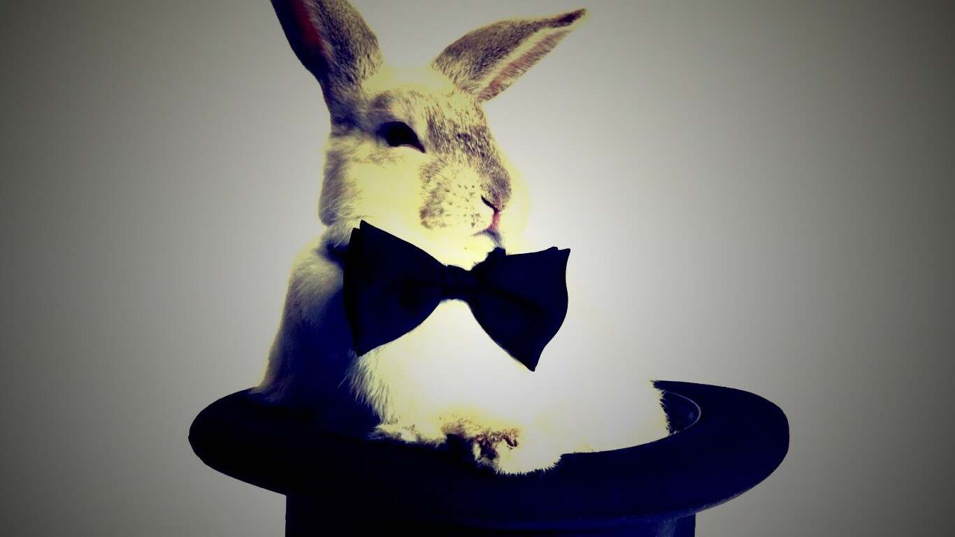 Кролик в цилиндре фокусника обои