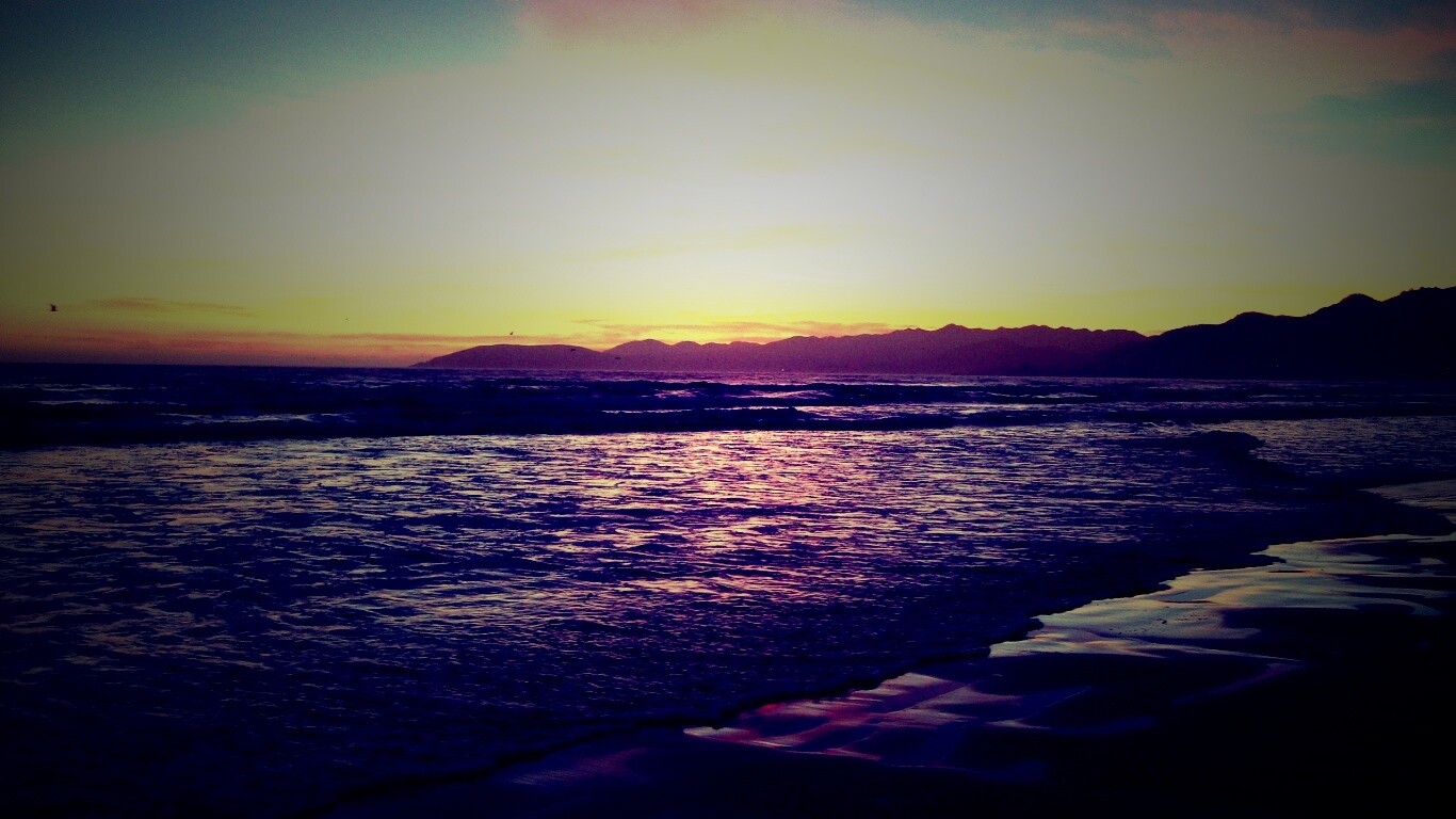Восход на море обои
