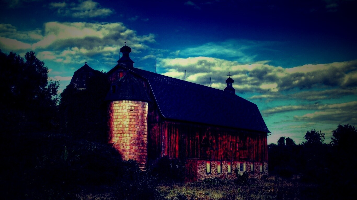 Старый красный амбар обои