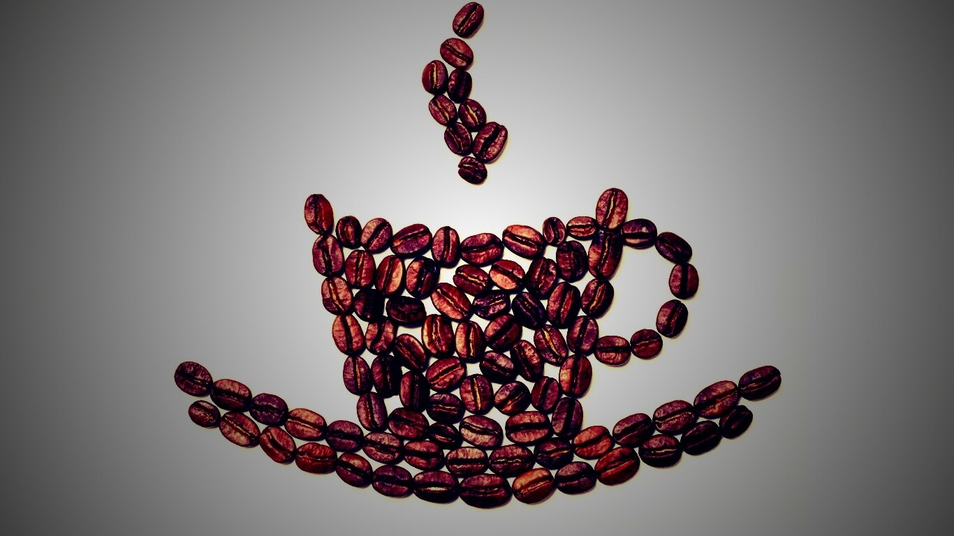 Картина из кофейных зёрен обои