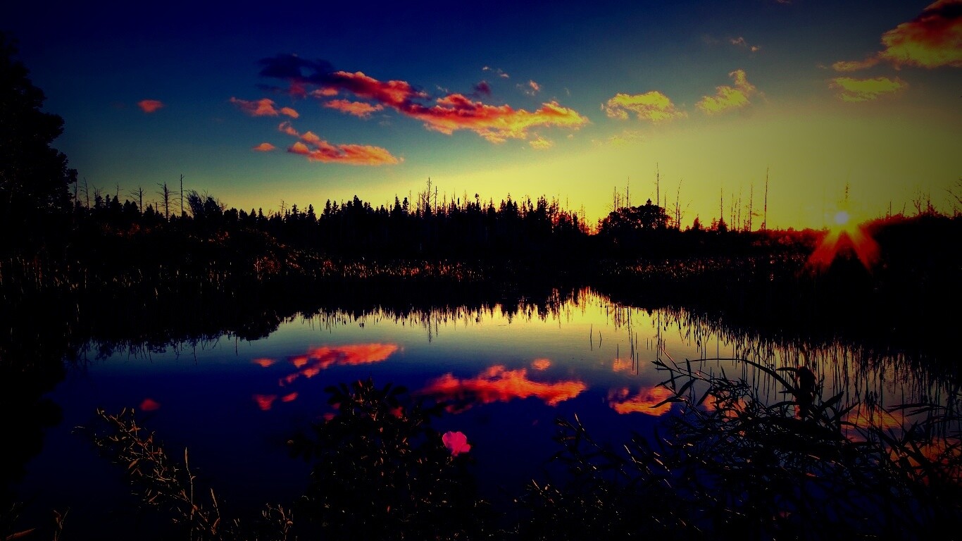 Вечерний закат обои