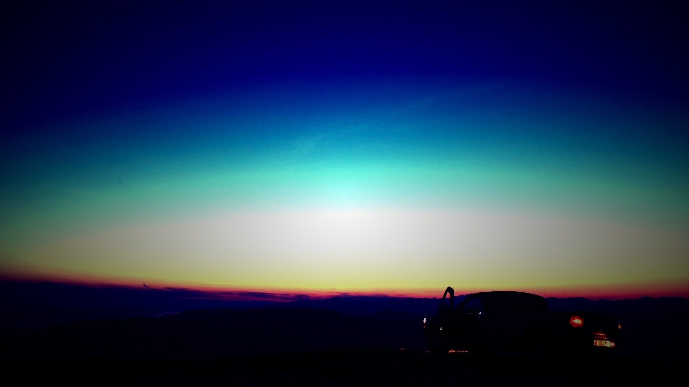 Авто на фоне заката обои