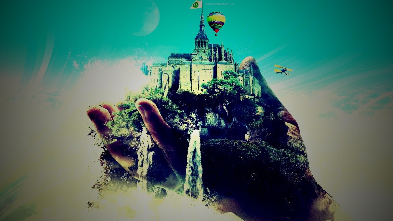 Замок в руке обои