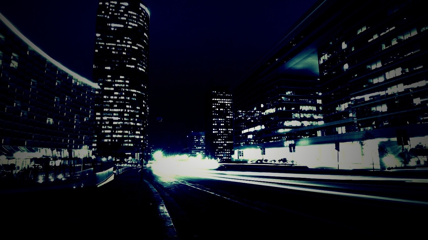 Ночные огни мегаполиса обои