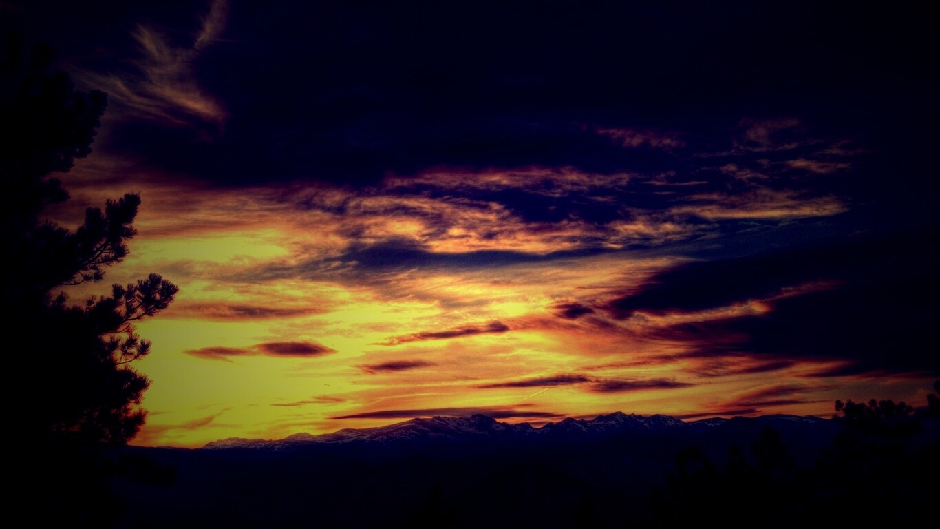 Горный закат обои