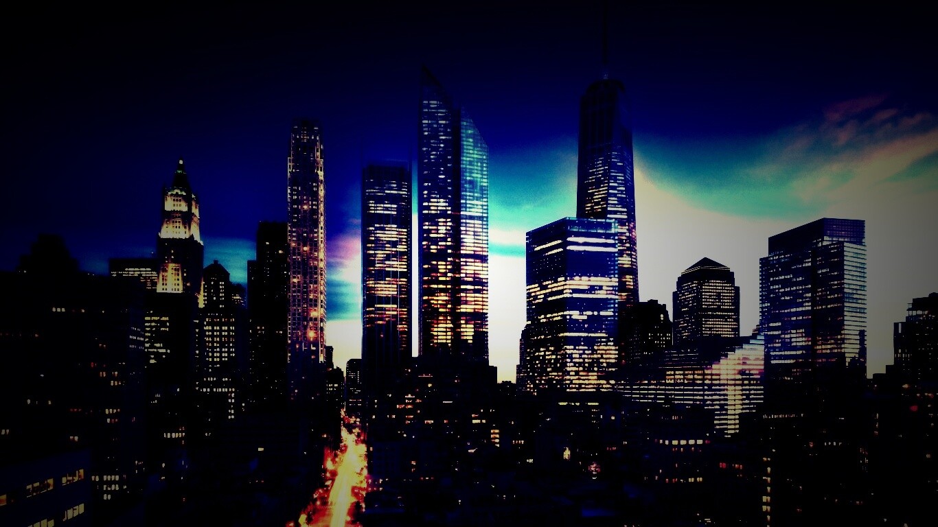 Ночной город обои