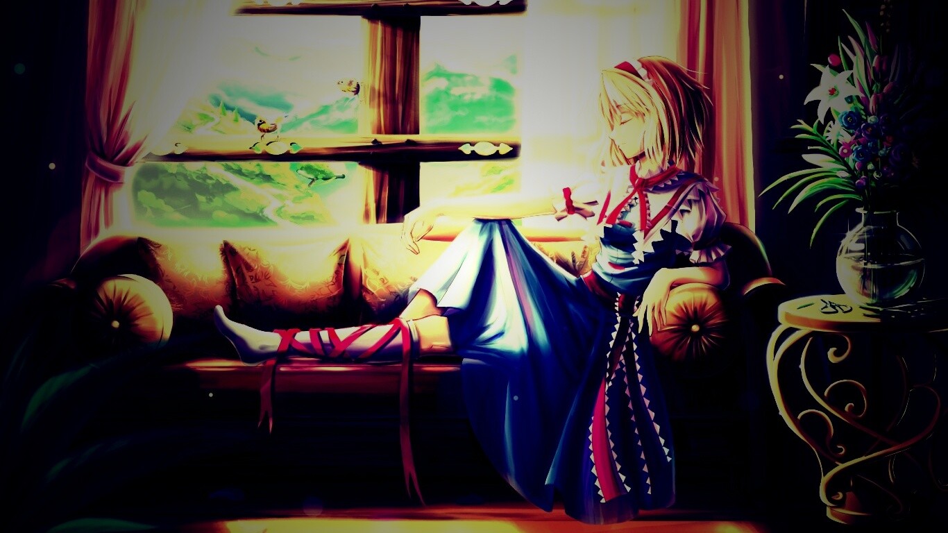 Девушка у окна обои