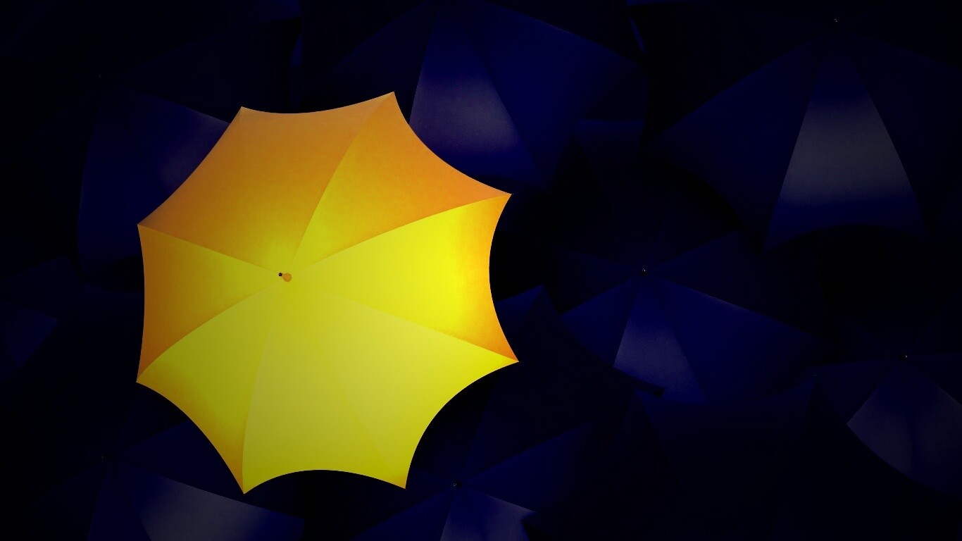 Жёлтый среди чёрных обои