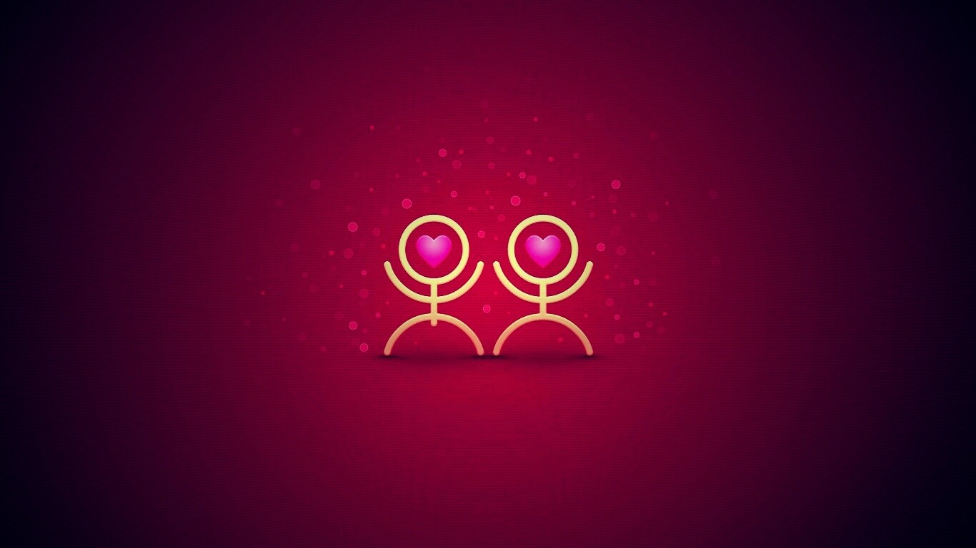 Влюблённые человечки обои