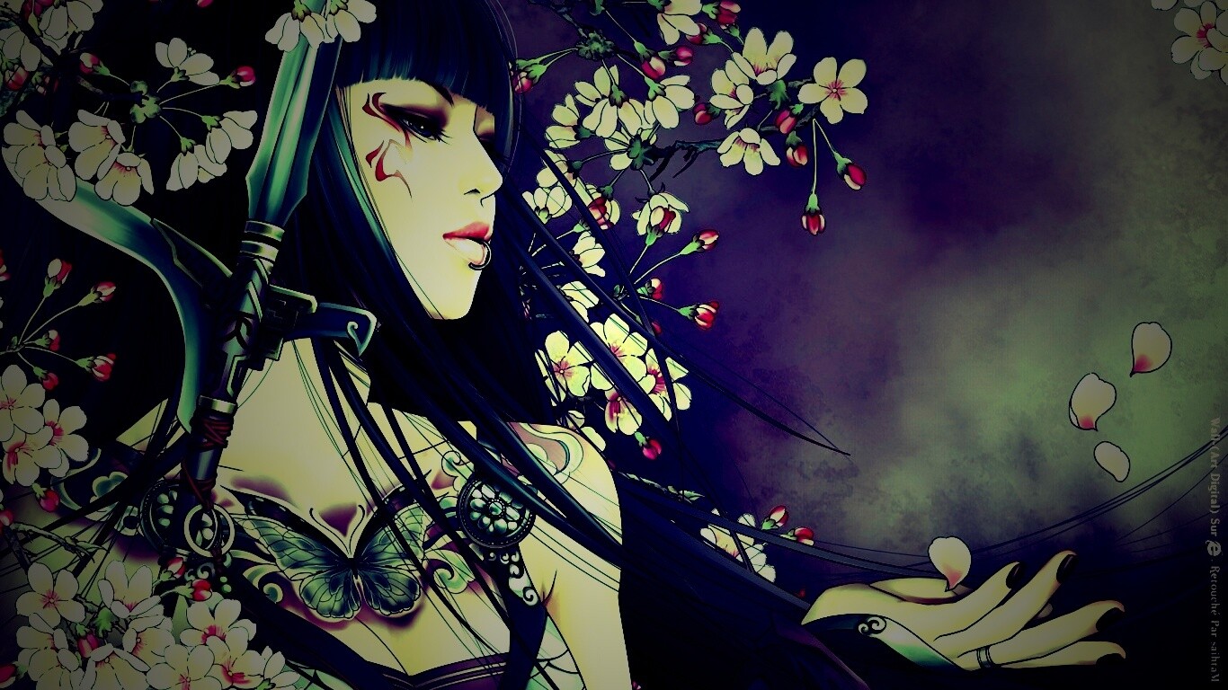 Элегантная девушка с оружием обои