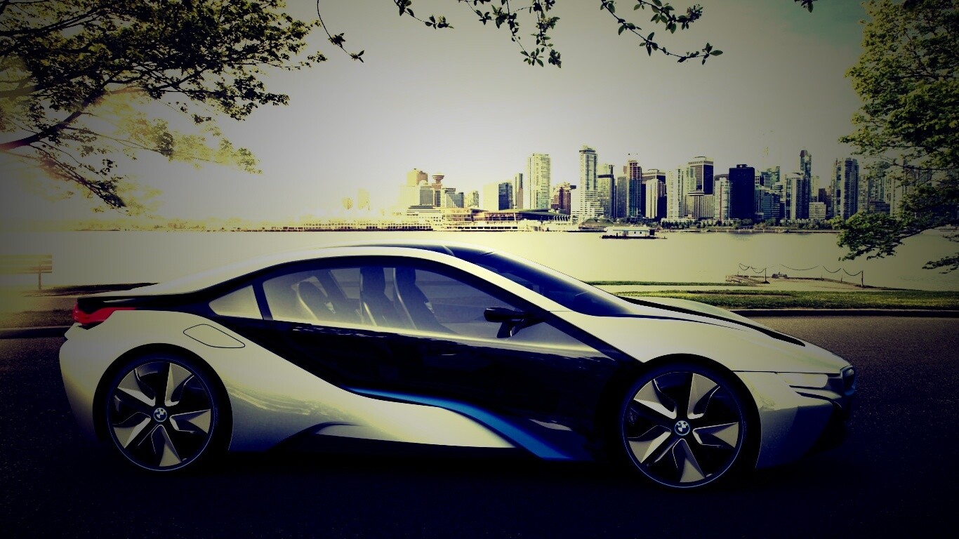 Концепт БМВ на берегу озера обои