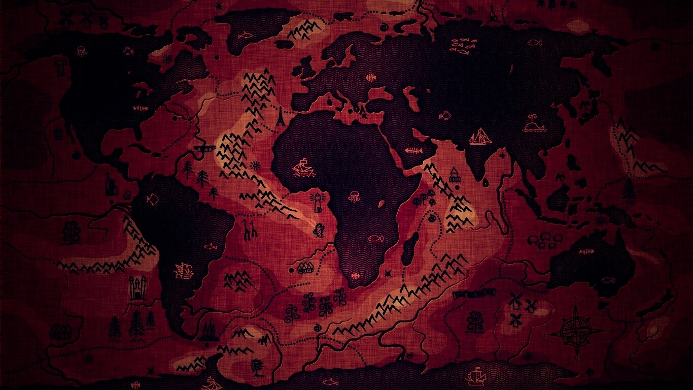 Карта мира наоборот обои