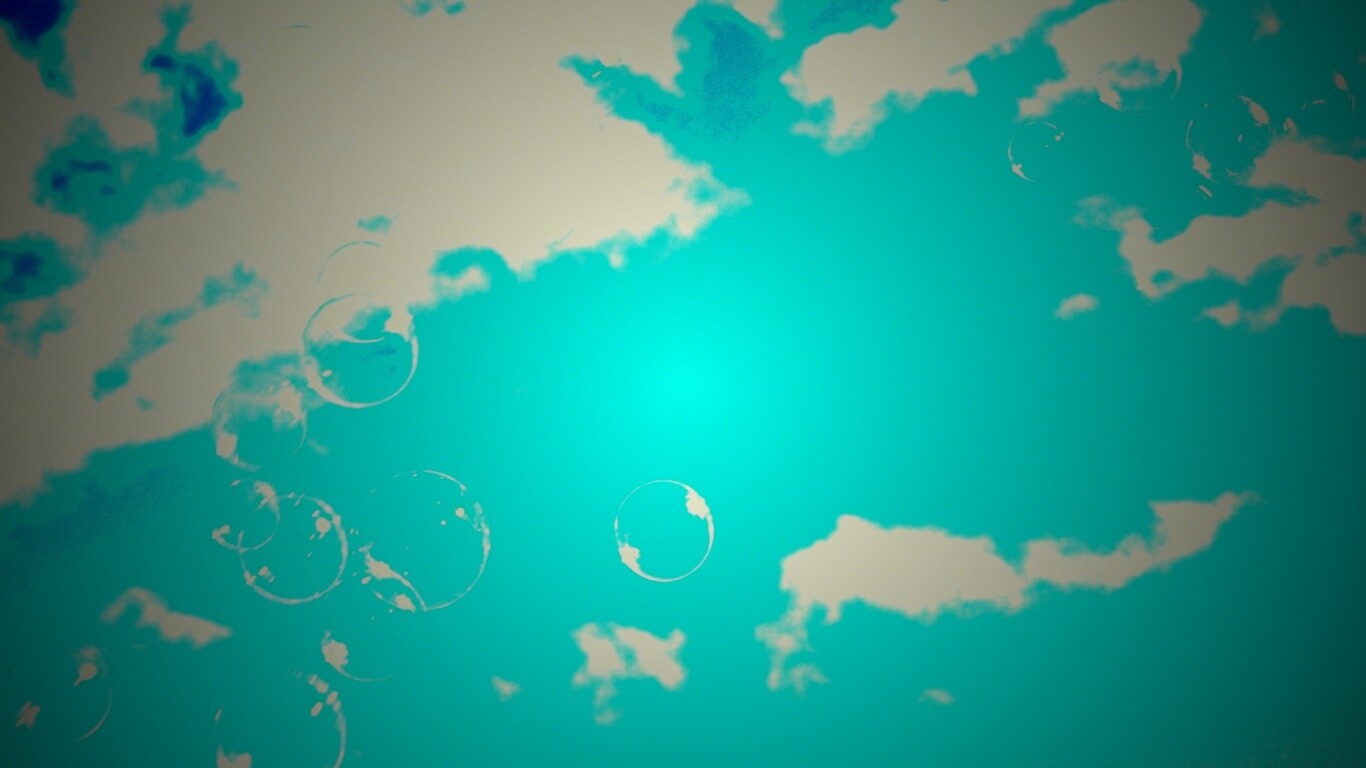 Мыльные пузыри в небе обои