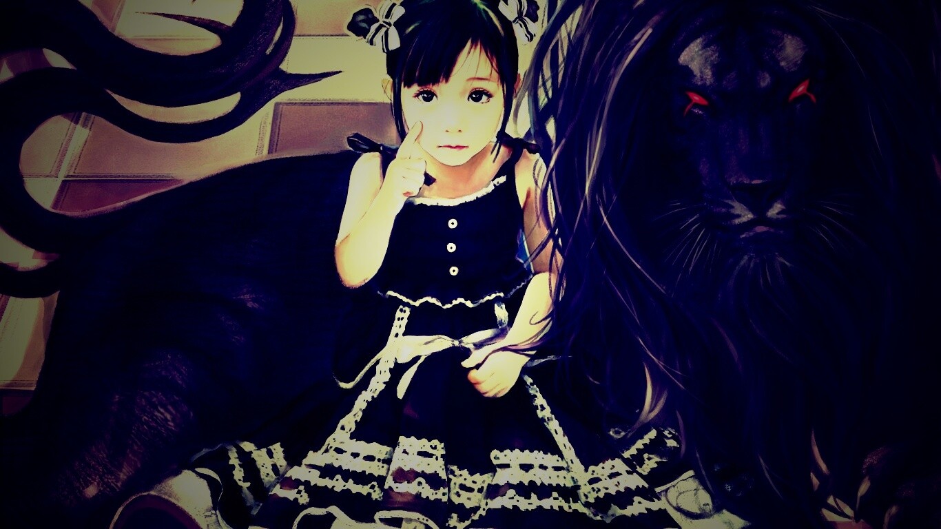 Тёмный лев обои