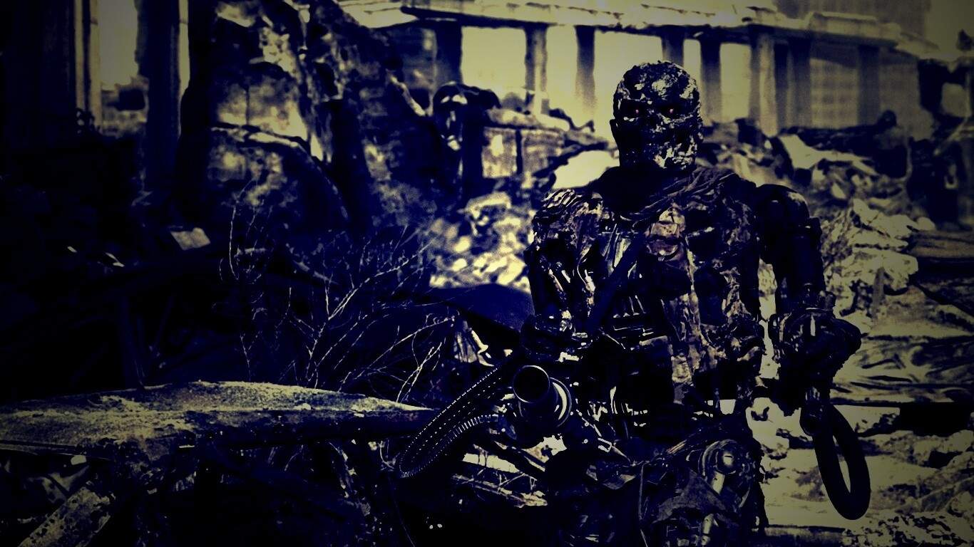 Терминатор на развалинах обои