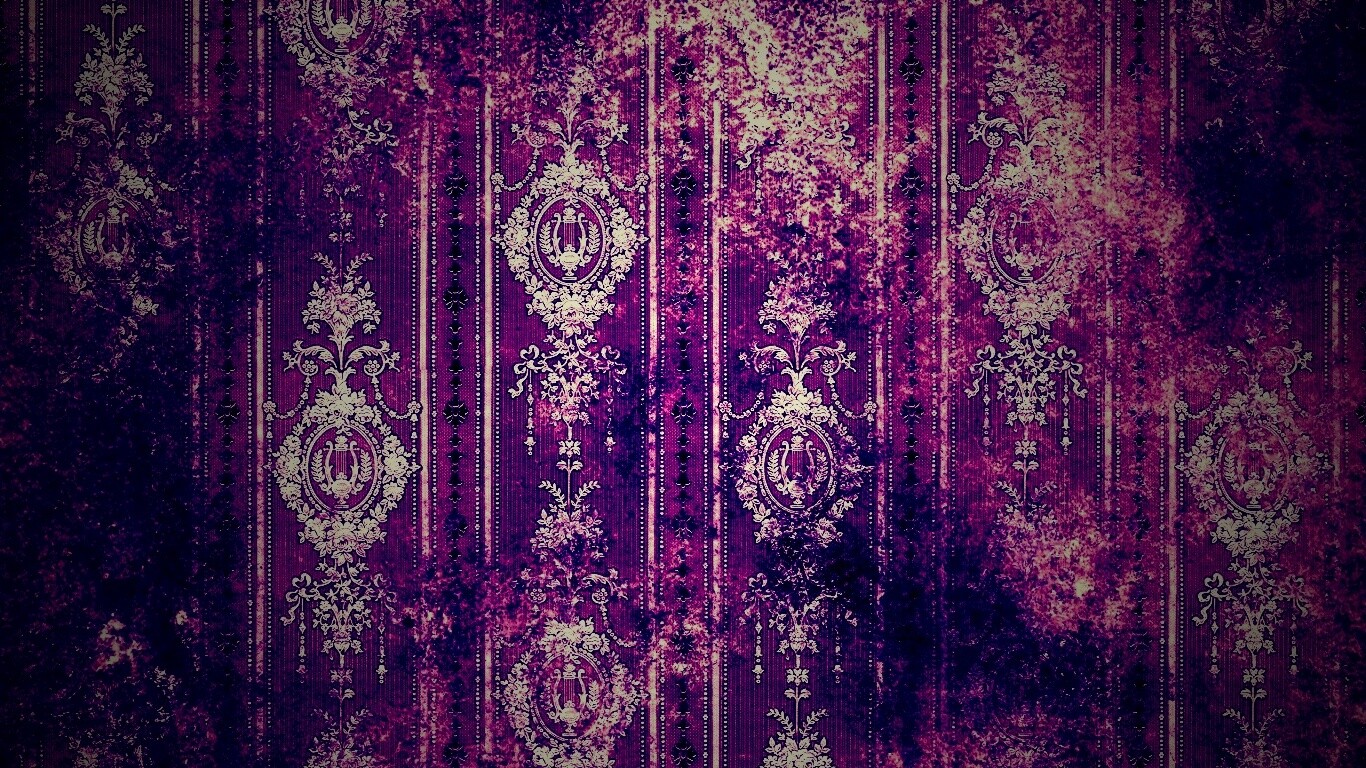 Старинные фиолетовые обои с узорами обои