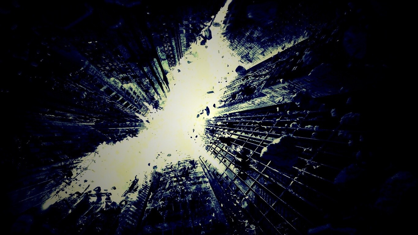 Темный рыцарь среди рушащегося мира обои