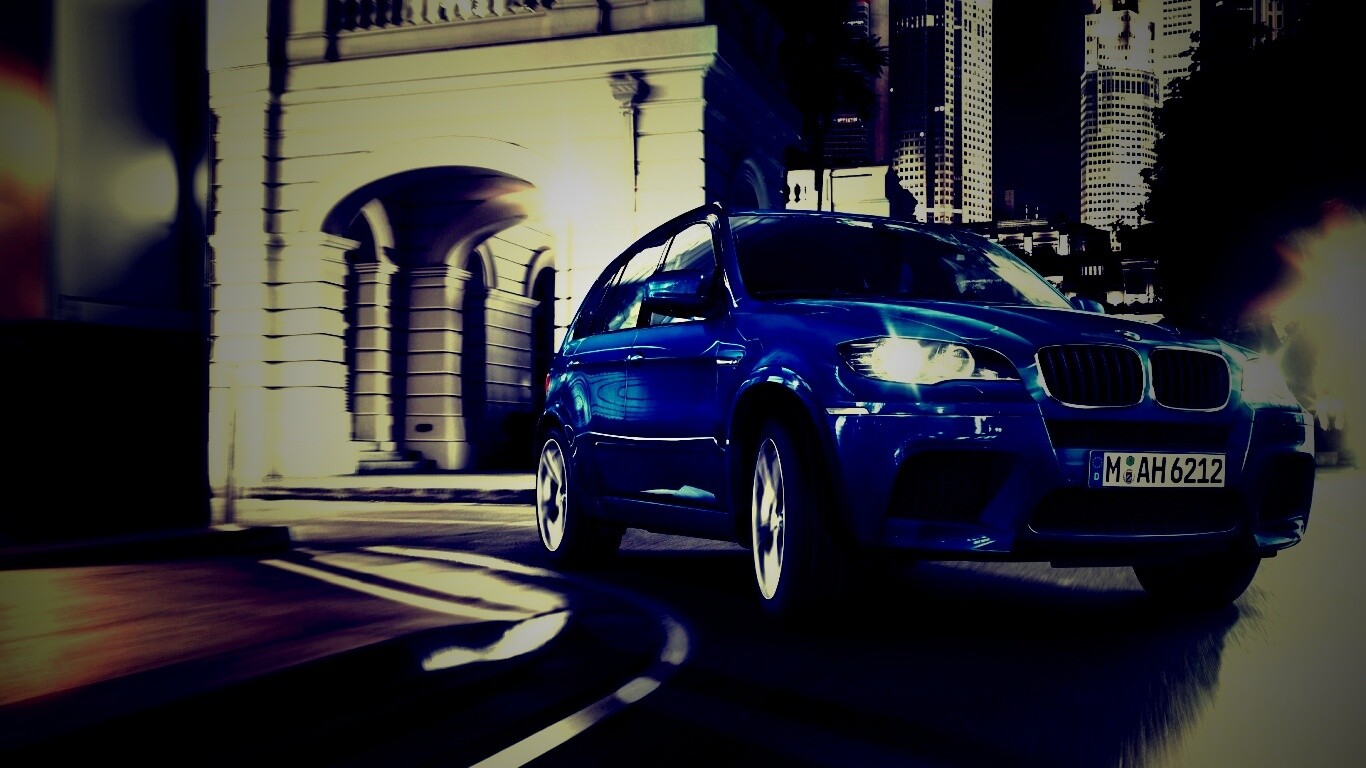 Синий кроссовер BMW обои