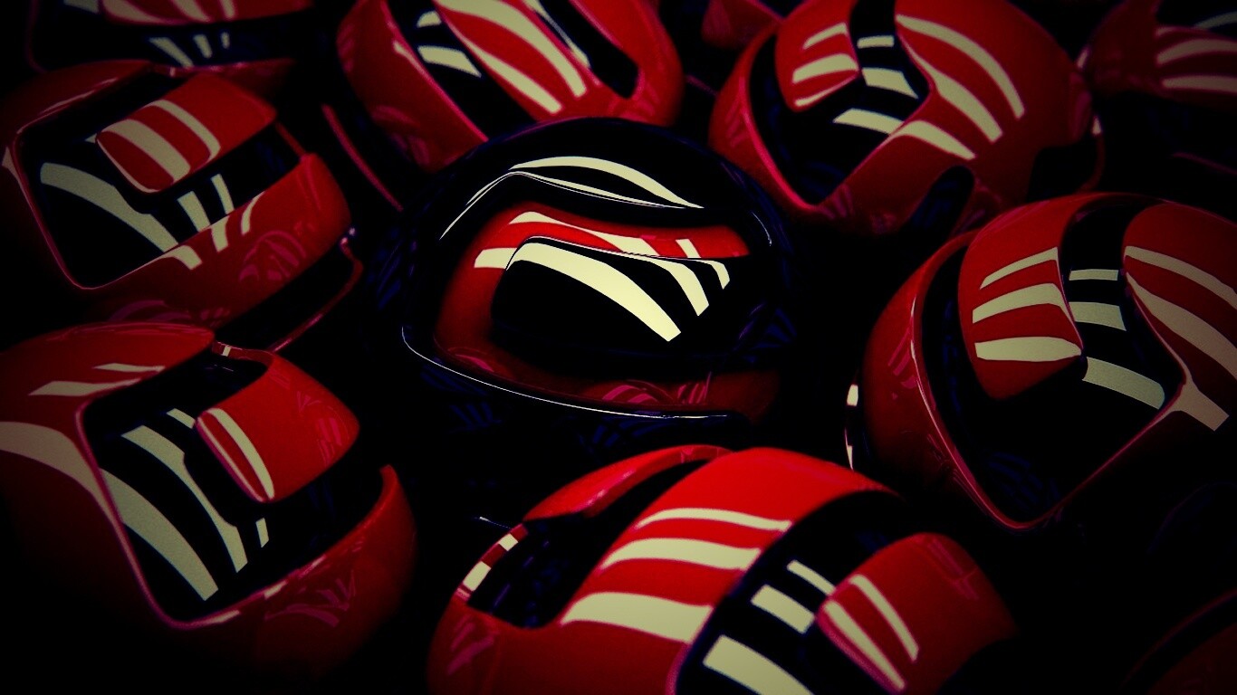 Красные объемные шарики обои